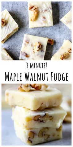 3 minute maple walnut fudge made with just three ingredients, it's delicious and easy to make