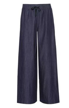 Waistband flat 28 inches stretches to 32 inches rise 12” hips to 40 inches fabulous breathable cotton wide leg measures 15 1/2 inches across at the very bottom Wide Leg Cotton Pants, Cotton Pants, Max Mara, Pajama Pants, Wide Leg, Sweatpants, Pants, Blue, Trousers