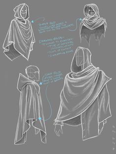 the instructions for how to wear a shawl with hoods and capes on