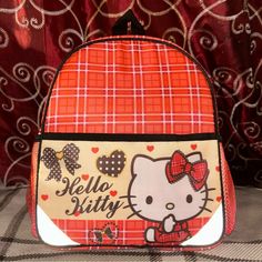 Nwt Small Hello Kitty Backpack Straight From Japan!! Hello Kitty Rectangular Backpack For Back To School, Cute Hello Kitty Rectangular Backpack, Hello Kitty Print School Backpack, Cute Red Backpack For Travel, Cute Red Travel Backpack, Hello Kitty Backpack For Everyday Use, Everyday Hello Kitty Backpack, Cute Red Backpack For Everyday Use, Cute Red Backpack For School