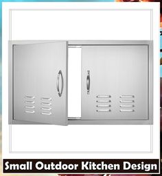 VEVOR Stainless Steel Double Outdoor Kitchen Access 36W x 21H Inch Door with Vents for BBQ Island, Grill Station, Outside Cabinet Small Outdoor Kitchen Design, Small Outdoor Kitchens, Looking For Apartments, Grill Station, Bbq Island, Kitchen Decor Apartment, Optimize Space, Compact Kitchen, Small Outdoor Spaces