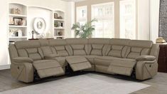 a large sectional couch in a living room