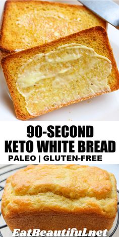 two images showing the steps to make keto white bread