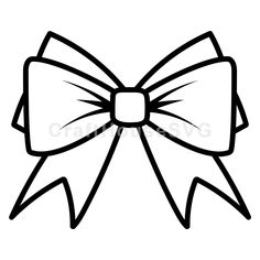 a black and white bow clipart on a white background with the word's name below it