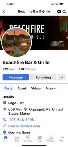 the beachfire bar and grill on facebook