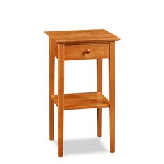 Simple Shaker nightstand with one drawer, shelf, and tapered legs, in cherry wood, from Maine's Chilton Furniture Co. Classic Bedroom Furniture, Apartment Furniture Ideas, Contemporary Bedroom Sets, Minimalist Furniture Design, Phone Table, Drawer Dimensions, Shaker Furniture, Wood Bedroom Furniture, Building Instructions