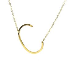 Savvy Cie Jewels - 14k Yellow Gold Plated Stainless Steel - Lobster Clasp - Approx. 1.1" L X 0.63" W - Inital C - Necklace Length: 16” + 2” Extender Bronze Chain Necklace, Cuban Link Necklace, Sterling Silver Initial, Celestial Necklace, Gold Statement Necklace, Initial Pendant Necklace, Letter C, Cz Pendant, Evil Eye Pendant