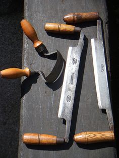 several different types of woodworking tools on a table