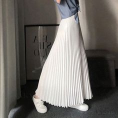 Lasaky - Pleated Chiffon Midi Skirt with Elastic High Waist for a Slim Fit Pleated Fashion, Womens Pleated Skirt, Skirt Elegant, High Waisted Maxi Skirt, Ankle Length Skirt, Pleated Long Skirt, Skirts Midi High Waisted, Pleated Skirts, Pleated Maxi Skirt