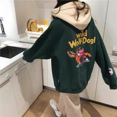 Fleece Hoodie Women, Sweatshirt Women, Casual Coat, Outfits Casual, Casual Top, Retro Outfits, Grunge Outfits