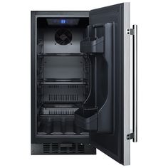 an open refrigerator with the door wide open