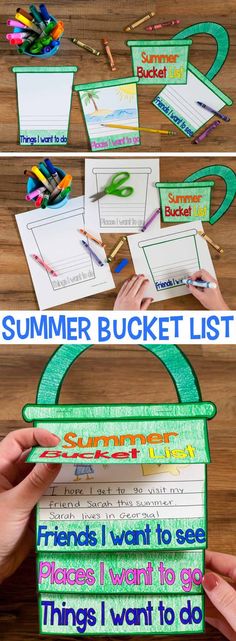 this summer bucket list is perfect for the kids to practice their handwriting and writing skills