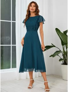 JJ's House No Chiffon Lace Midi Scoop Fall Spring Summer Winter A-line Yes Peacock S Height:5.7ft(174cm) Bust:33.5in(85cm) Waist:26in(66cm) Hips:36in(91cm) Dress. #JJ's House #No #Chiffon #Lace #Midi #Scoop #Fall #Spring #Summer #Winter #Aline #Yes #Peacock #S #Dress A Line Dress Wedding Guest, Classy Knee Length Dresses, Winter Formal Dresses For Teens Modest, Modest Formal Dresses Knee Length, Tea Length Blue Dress, Midi Chiffon Dress, Midi Long Sleeve Dress Formal, Party Dresses Modest, Midi Wedding Guest Dress With Sleeves