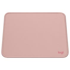 a pink mouse pad with the word log on it