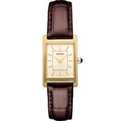 Seiko Women's Leather Essentials Watch - Brown Leather | All Accessories | Huckberry Elegant Watches Women, Brown Watch, Watch For Women, Brown Leather Strap, Seiko Watches, Women Essentials, Women Leather, Women Wrist Watch, Sunglasses Shop