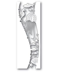 a bookmark with an image of a jellyfish and other sea creatures on it