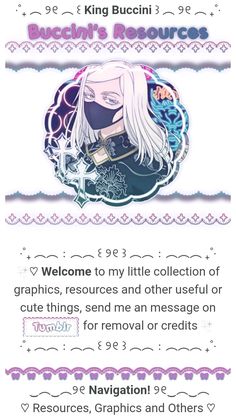 an anime character with long white hair and blue eyes is shown in the text below