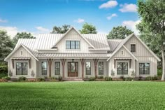 this is an artist's rendering of the country house plan for home plans and designs