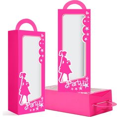 a pink box with a mirror and some stars on it