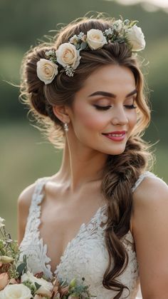 Get inspired by these elegant and fancy bridal floral hairstyles for your wedding day From open hair to stylish ponytails low buns to fancy ponytails and high ponytails to side-swept hairbands we've got you covered with a variety of stunning options Whether you prefer an elegant updo or a chic down hairstyle find the perfect bridal look that suits your style