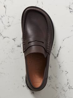 LOEWE Campo leather loafers | NET-A-PORTER Luxury Loafers With Vibram Sole And Round Toe, Calf Leather Loafers With Vibram Sole, Calf Leather Loafers With Vibram Sole And Round Toe, Leather Loafers With Vibram Sole And Almond Toe, Leather Loafers With Vibram Sole, Brown Slip-on Loafers With Vibram Sole, Designer Stitched Sole Slip-on Loafers, Designer Slip-on Loafers With Stitched Sole, Modern Slip-on Loafers With Vibram Sole