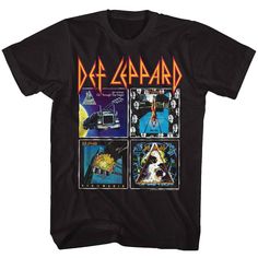 Adult Short Sleeve Tshirt. 80s Album Covers, Joe Elliott, Rock N Roll Music, Tour Merch, Black Rock, Def Leppard, Concert Tees, Birthday Wishlist, Rock Style