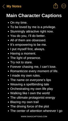 Main Character Captions, Hastag Instagram, Aesthetic Instagram Captions, Captions Sassy, Sassy Instagram Captions, Mots Forts, Dope Captions For Instagram, Insta Bio Quotes, One Word Instagram Captions Main Character Captions, Hastag Instagram, Aesthetic Instagram Captions, Sassy Instagram Captions, Mots Forts, Captions Sassy, Dope Captions For Instagram, Insta Bio Quotes, One Word Instagram Captions