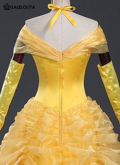 Adult Yellow Belle Cosplay Dresses Women Moive Beauty and the Beast Cosplay Princess Costume     Condition: Brand New   Color:  Yellow   Material: Organza And Thick Satin   Sleeve Length:Sleeveless   Dresses Length:Floor-Length   Neckline: Off the Shoulder   Includes: Dress + Gloves + Headwear     Notice: If your size is way off the standard size chart, Please choose custom-made . Disney Cosplay Costumes, Cosplay Dresses, Gothic Victorian Dresses, Belle Cosplay, Disney Dress Up, Super Hero Outfits, Disney Princess Dresses, Princess Costume, Sleeveless Dresses