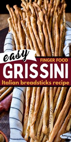 an easy recipe for finger food with italian breadsticks in the middle and on top