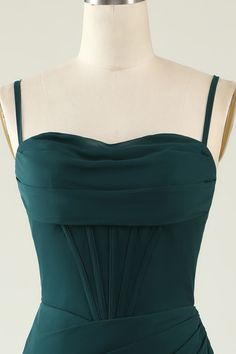 Green Wedding Guest Dress, Long Wedding Guest Dress, Dark Green Wedding, Green Spaghetti, Lovely Partner, Dress With Split, Military Ball, Maxi Dress Prom, Clothing Stores