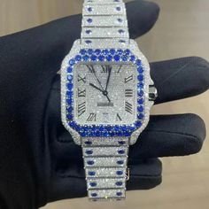 VVS Moissanite Diamond Watch, Fully Iced out Watch, Moissanite Diamond Studded Watch, Automatic Movement Watch, Bust Down Watch For Men Luxury White Diamond Watch With Automatic Movement, Bust Down Watch, Bling Watch, Iced Out Watch, Personalized Watch, Hip Hop Watches, Personalized Watches, Diamond Bling, Watch Gift