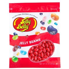 jelly beans in a bag on a white background with the word jelly belly written below it