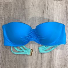 Victoria’s Secret Blue, Strapless Swimsuit Top. Has Underwire And Light Blue Braided Back Straps. So Comfortable And Flattering, Feels Like Your Wearing A Strapless Bra! Love This Style, Brand New With Tags. Straps Included! Blue Strapless Swimwear For Beach Season, Blue Strapless Swimwear For Beach, Blue Strapless Swimwear For Party, Strapless Blue Swimwear For Party, Victoria's Secret Blue Swimwear For Sunbathing, Blue Strapless Swimwear With Built-in Bra, Blue Strapless Stretch Swimwear, Blue Strapless Swimwear For Beach Party, Blue Victoria's Secret Swimwear For Spring