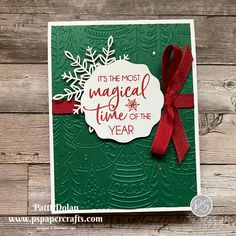 a christmas card made with stampin's papercrafts holiday cards and dies