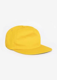 Poly Cotton Twill 5 Panel Hat in Gold Outdoor Solid Color Dad Hat With Flat Bill, Outdoor Solid Color 5-panel Snapback Hat, Outdoor Dad Hat With Flat Bill, Solid Color Flat Bill Baseball Cap For Outdoor, Solid Color Everyday Six-panel Baseball Cap, Yellow Cotton Trucker Hat With Curved Brim, Classic Solid Color Six-panel Trucker Hat, Solid 5-panel Baseball Cap For Outdoor, Solid Cotton Snapback Hat For Streetwear