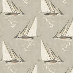 an image of a sailboat pattern that is very nice for wallpaper or fabric