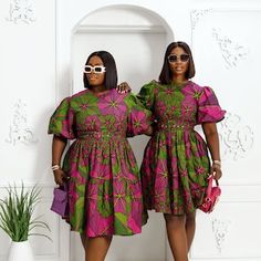 Green Short Sleeve Dress With Elastic Sleeves, Green Knee-length Midi Dress With Gathered Sleeves, Green Midi Dress With Elastic Sleeves, Trendy Puff Sleeve Midi Dress, Multicolor Midi Dress With Gathered Sleeves, Trendy Puff Sleeve Dress With Elastic Sleeves, Fitted Multicolor Puff Sleeve Midi Dress, Multicolor Fitted Midi Puff Sleeve Dress, Multicolor Midi-length Dress With Elastic Sleeves