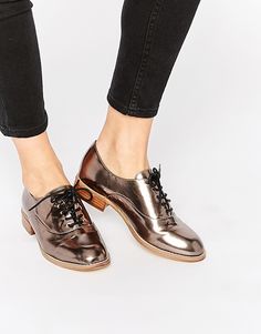 Imagen 1 de Zapatos Oxford metalizados de New Look Metallic Brogues, Brogues Shoes, Metallic Shoes, Silver Shoes, Formal Shoes