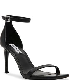 From Steve Madden&#x2C; the Piked Leather Ankle Strap Dress Sandals feature:leather upperAnkle strap with adjustable buckle closureSynthetic liningSynthetic outsoleApprox. 3.5" heel heightImported. Leather Single Strap Sandals For Evening, Leather Heels With Single Strap For Evening, Leather Single Strap Heels For Evening, Sleek Single Strap Leather Heels, Leather High Heel Sandals With Single Strap, Sleek Leather Heels With Strap, Sleek Leather Strap Heels, Sleek Spring Heels With Strap, Leather Open Toe Heels With Single Strap