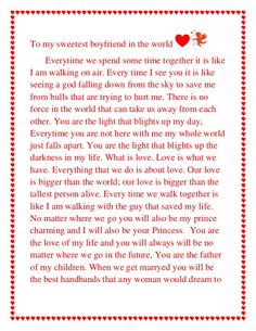 a poem written in red and white with the words to my sweet boyfriend