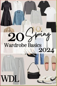 Discover 20 Spring Wardrobe Basics for 2024 for women over 40. These wardrobe essentials will help you create outfits for any occasion. Get your wardrobe ready for spring 2024 and follow for styling tips for women over 40. Wardrobe Basics For Women, Ecru Jeans, Fifty Not Frumpy, Mom Fashion, Build A Wardrobe, Tips For Women