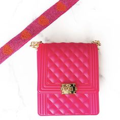 Spice up your style with our Hot Pink Purse! This playful bag features a sturdy chain strap, or add your own to it. Red Heart Purse, Hot Pink Purse, Heart Purse, Heart Patches, Pink Purse, Purse Strap, Blue Bracelet, Spice Up, Red Heart