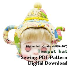 a doll with a hat on it's head and the words sewing pattern digital download