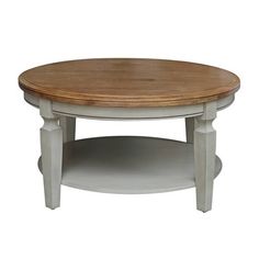 an oval wooden table with two legs and a shelf on the bottom, against a white background