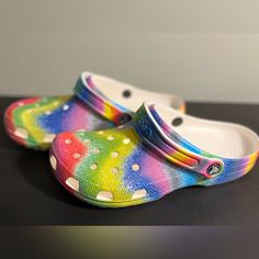 Croc Classic Clog- Never Worn! Tie Dye Men’s: 7 Women’s: 9 Casual Multicolor Closed Toe Clogs, Multicolor Round Toe Clogs For Beach, Casual Purple Clogs For Spring, Casual Purple Clogs For Summer, Multicolor Clogs With Cushioned Footbed, Multicolor Round Toe Clogs With Cushioned Footbed, Multicolor Cushioned Round Toe Clogs, Multicolor Round Toe Fun Clogs, Comfortable Multicolor Synthetic Clogs