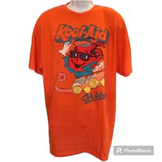 Fun And Bright Short Sleeve Kool Aid T-Shirt In Orange.Front Of Shirt Is The Kool Aid Guy On A Skateboard Saying “Oh Yea”. Bring Back Memories Of Your Childhood With This Fun Old School T-Shirt. Nwot, Unisex, Xl, Excellent Condition Spencers, Hot Topic, Old School, Vintage , American Eagle, Gap, Old Navy, Dillards, Urban Outfitters, Unisex, Womens Tshirts, Men T-Shirts, Fun, Colorful, Lemons, Skateboard, Summer Skateboard Summer, Bright Shorts, Kool Aid Man, Orange T Shirt, Orange T Shirts, Kool Aid, Bring Back, Hot Topic, Blue Orange