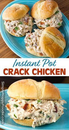 Instant Pot Chicken Recipes, Instant Pot Air Fryer, Shredded Chicken Recipes, Chicken Sandwiches, Instant Pot Meals, Best Instant Pot Recipe, Kinds Of Cheese, Healthy Instant Pot Recipes, Instant Pot Recipe