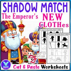 the emperor's new clothes cut and paste worksheets for children to learn