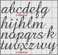 a cross stitch pattern with the words'alphabets'in red and black on it