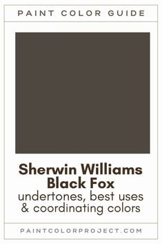 the brown color scheme for sheryln williams's black fox undertones, best uses and coordinating colors